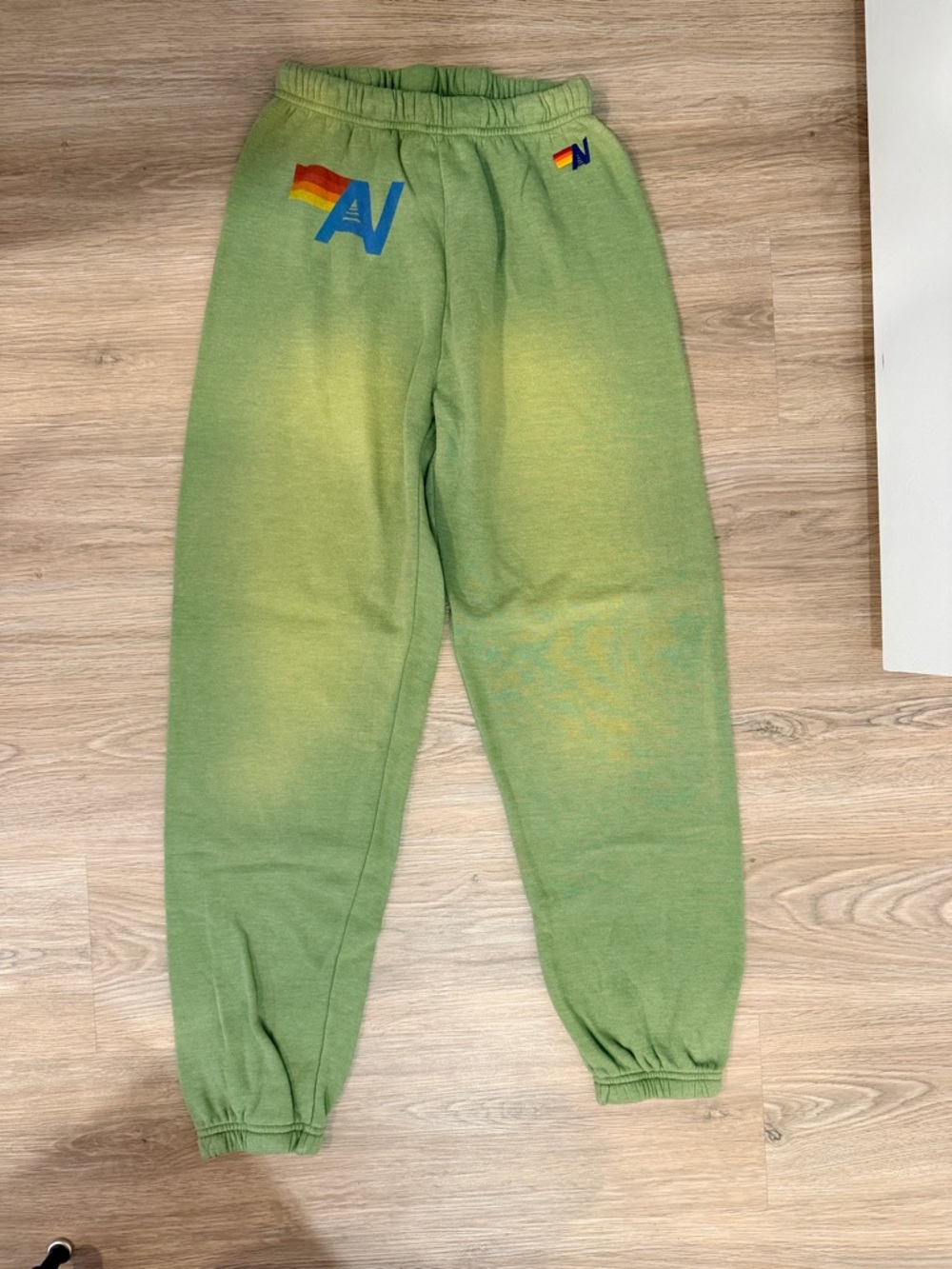 Aviator Nation Light Green Gradient Logo Joggers